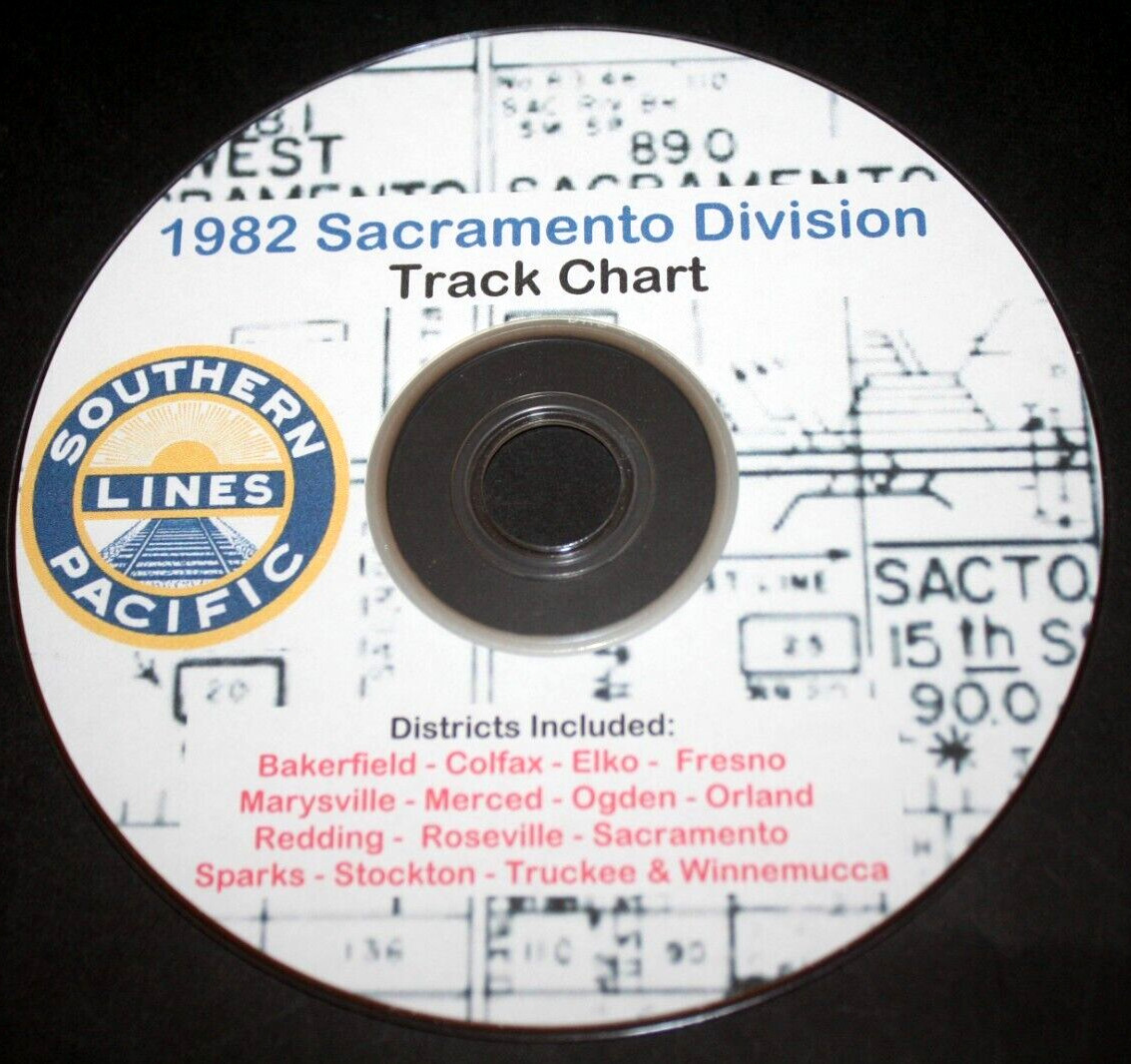 Southern Pacific RR 1982 Sacramento Division Track Chart PDF pages on DVD