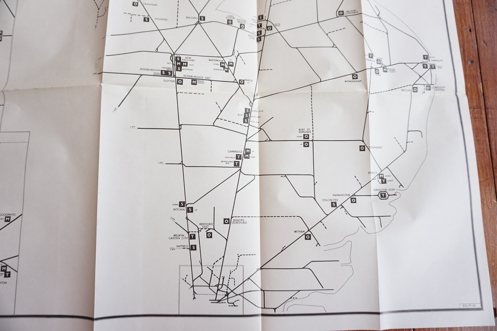 1958 Marshalling Yards Open at 1958 Eastern Region Railway Map