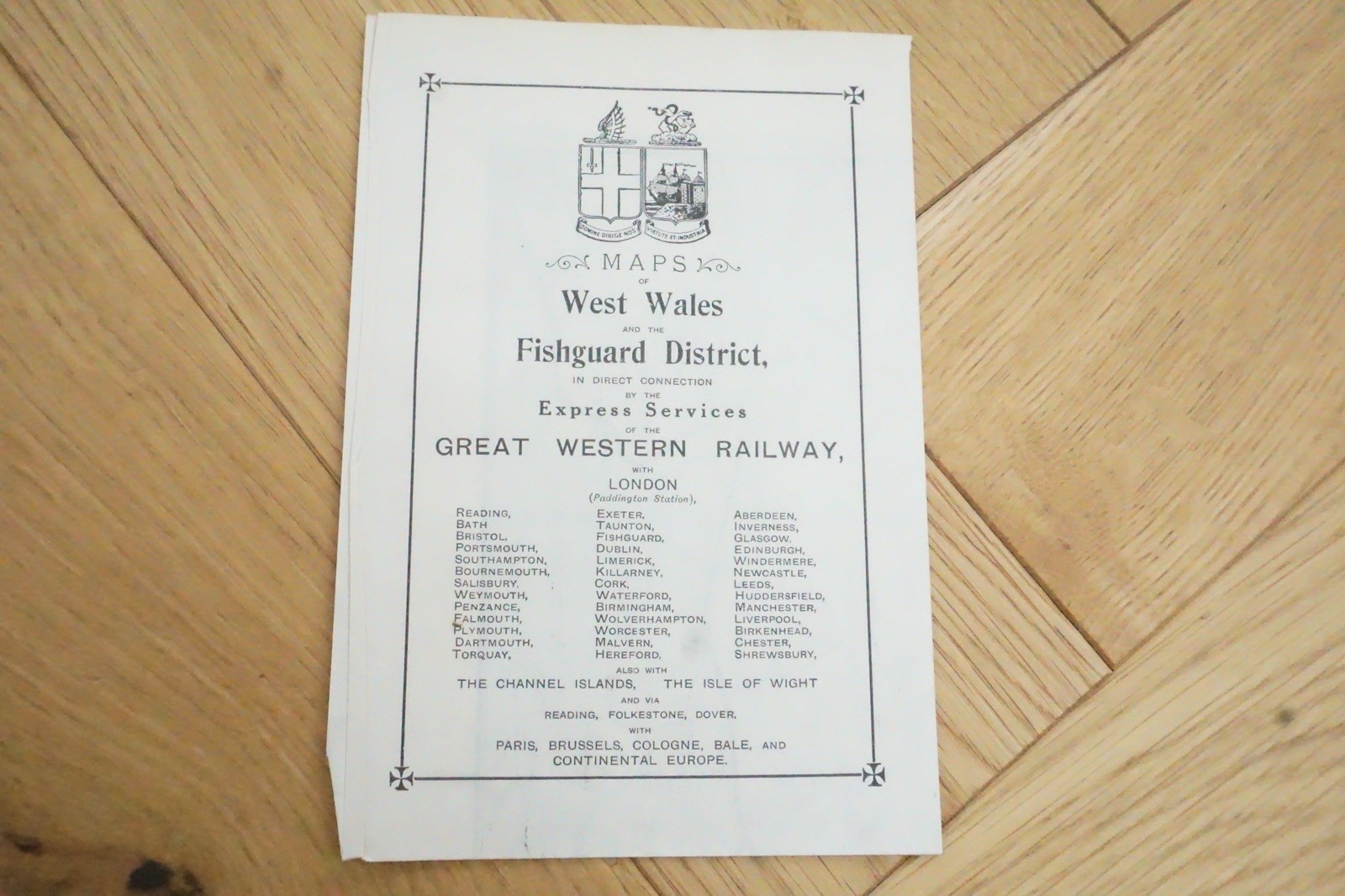 1913 GWR West Wales & Fishguard Original Railway Map
