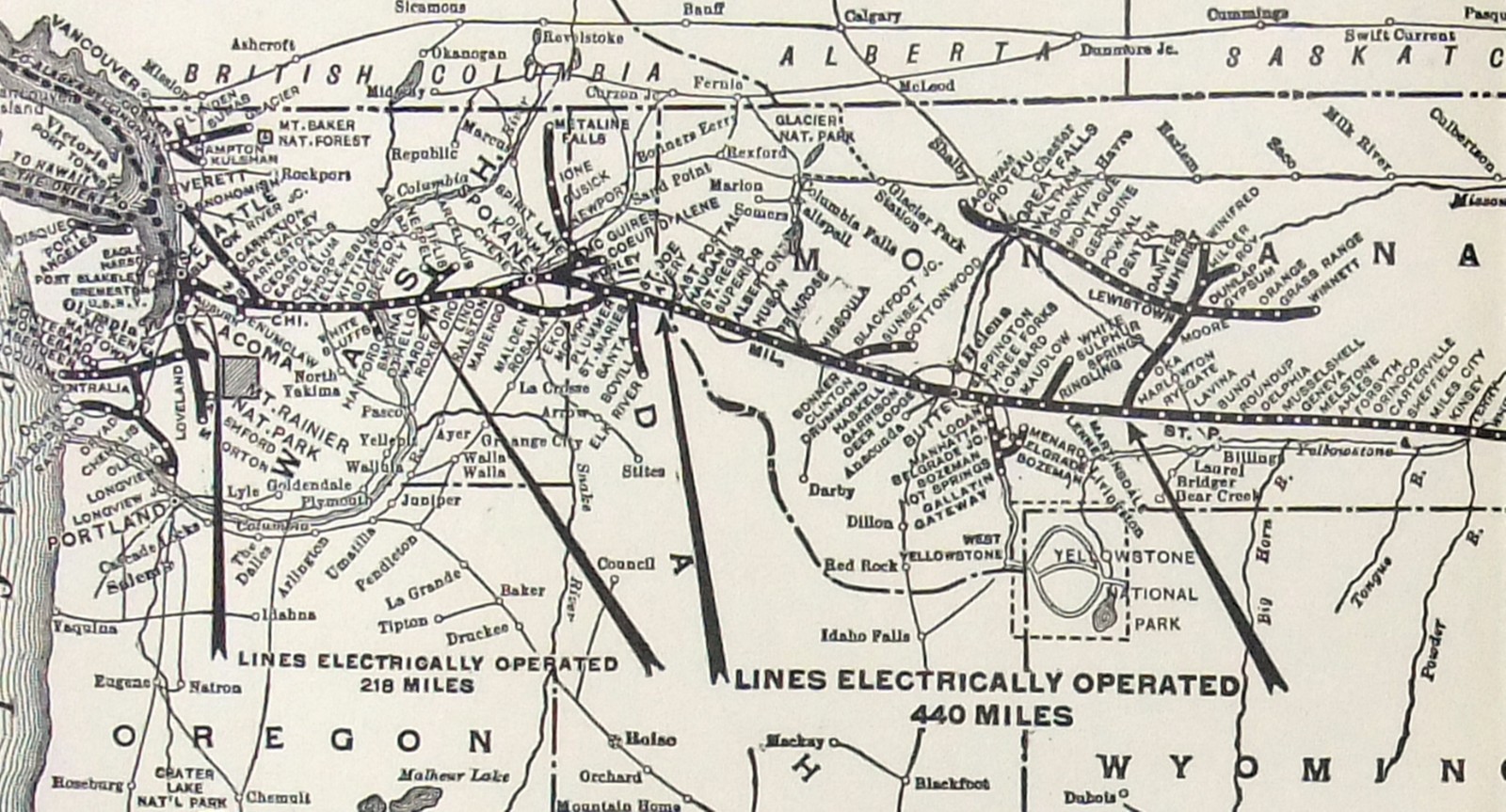 Chicago Milwaukee & St Paul Railroad – Original 1941 System Map. Antique