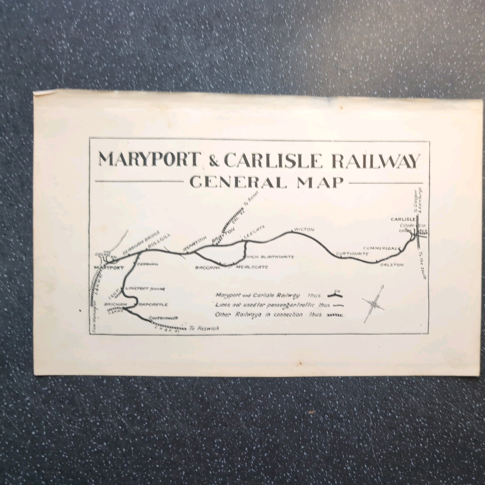Original 1913 Of Maryport and Carlisle Railway General Map