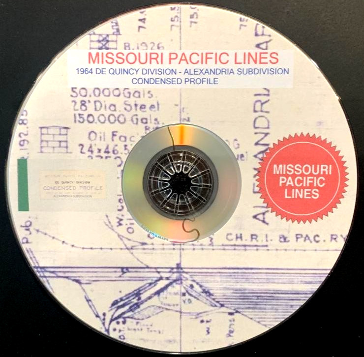 Missouri Pacific 1970 DeQuincy Div Alexandria Condensed Profile PDF Pages on DVD