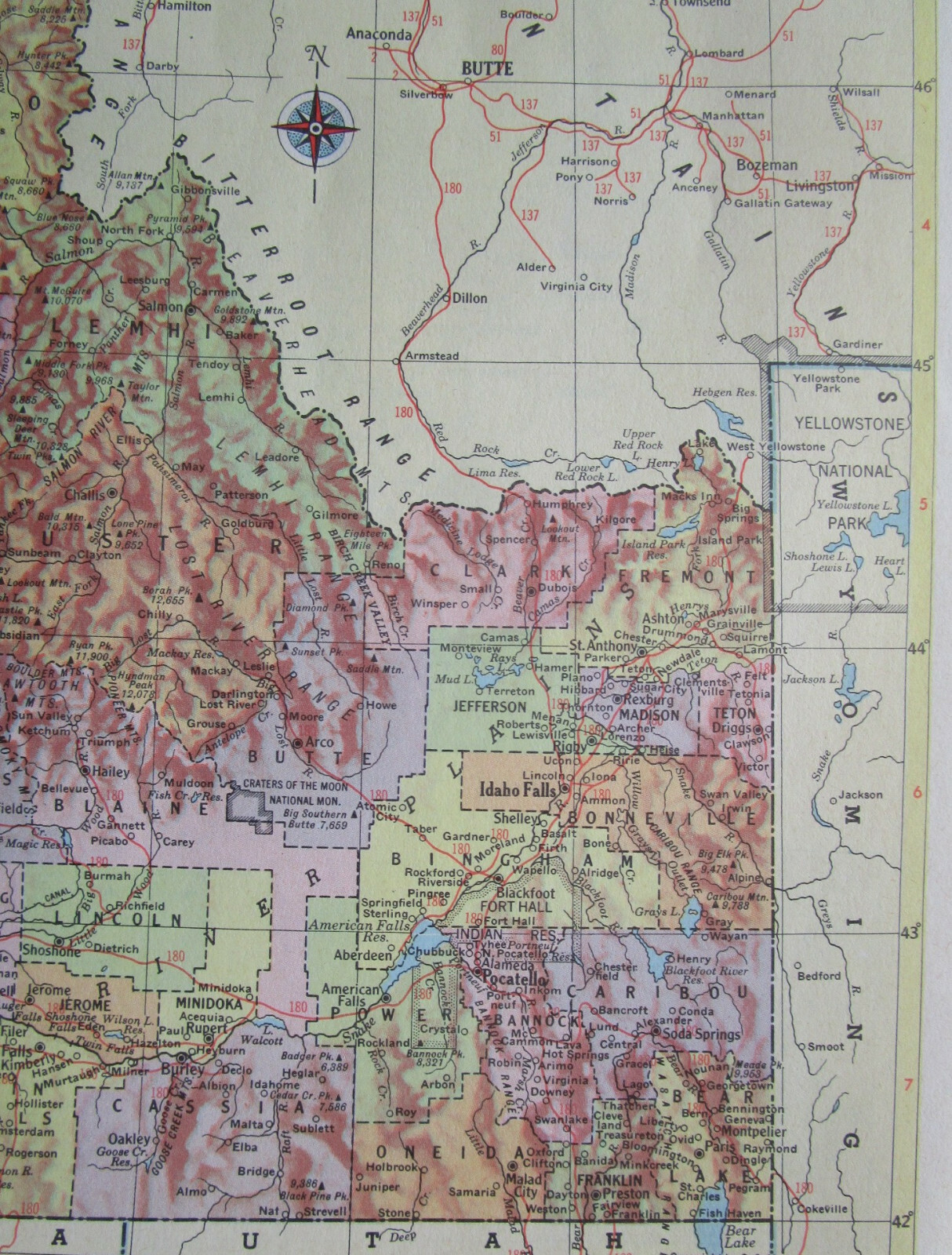 IL ID 1956 ILLINOIS RAILROAD Map LITCHFIELD & MADISON RR ~or~ IDAHO. NEZPERCE RR