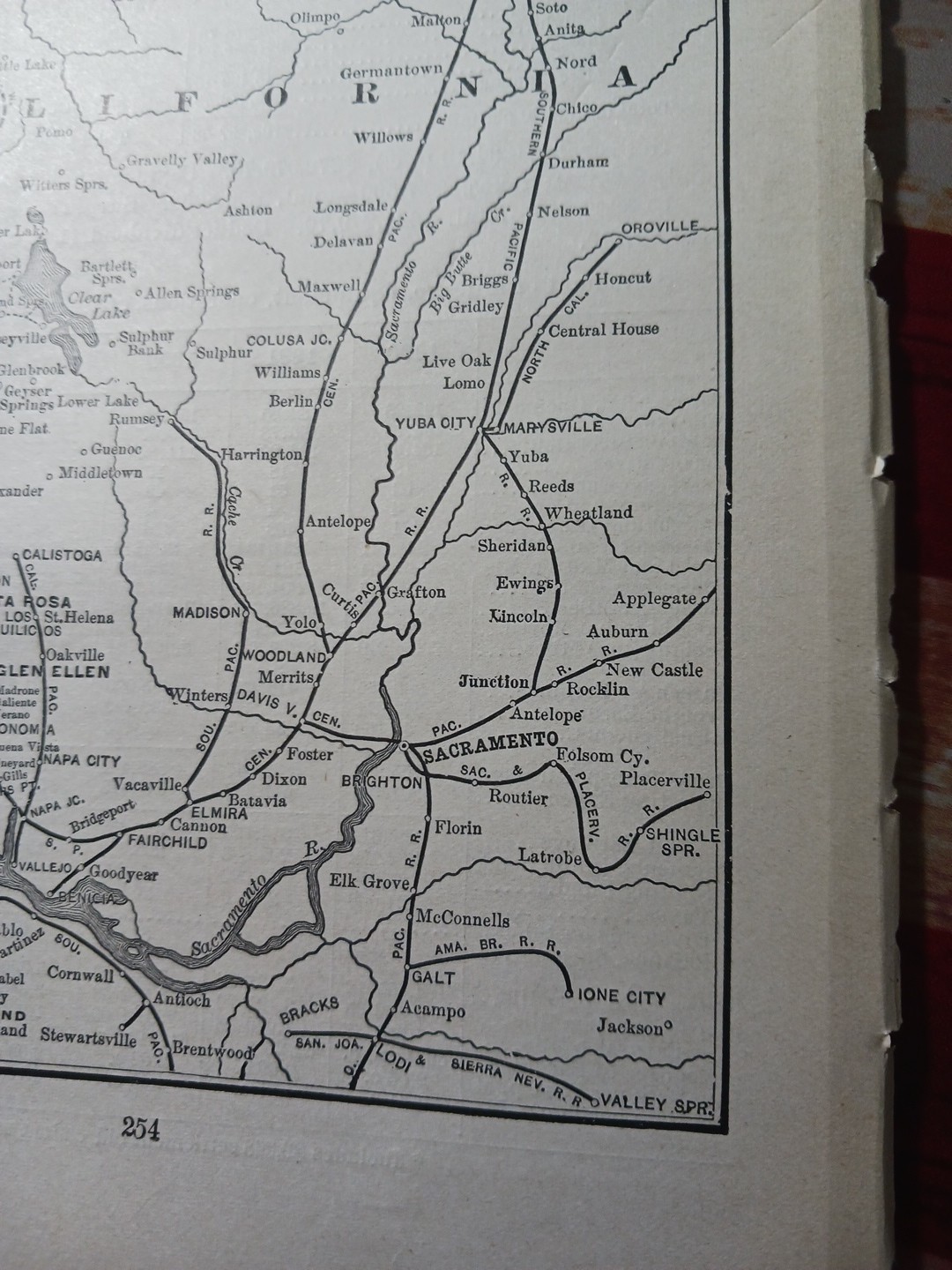 1897 Train Route Map San Francisco & North Pacific Railway California Railroad