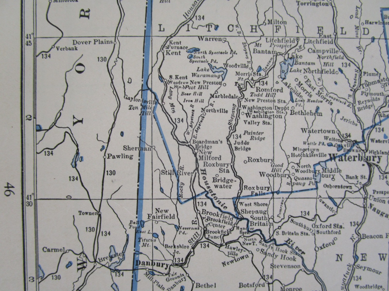 15% off. CO CT GREAT DEPRESSION era 1931 COLORADO RAILROAD Map or CONNECTICUT
