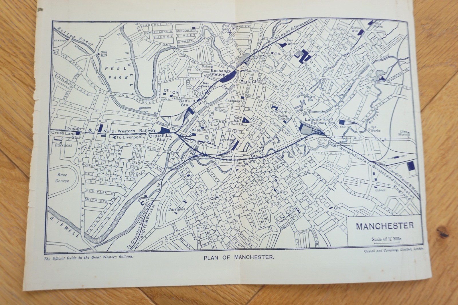 1909 GWR Manchester Original Railway Map