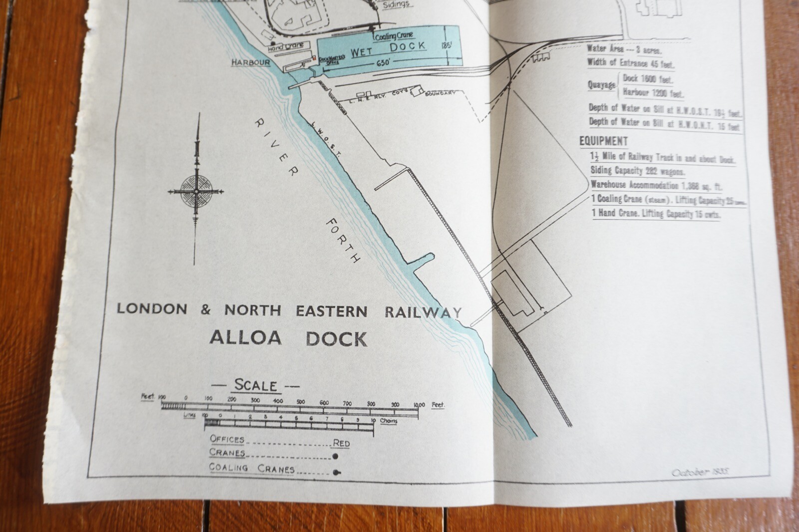 1935 LNER Alloa Docks Railway Plan Map