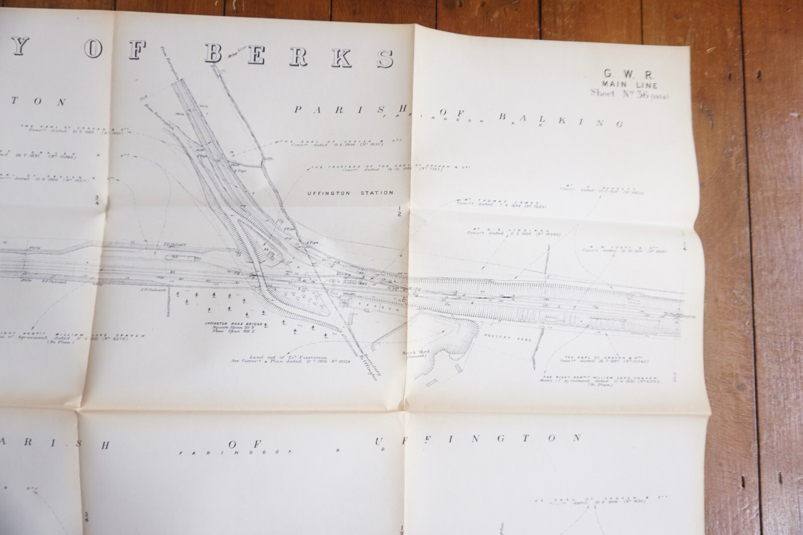 1933 GWR Uffington Balking Berkshire Railway Map Ref 6
