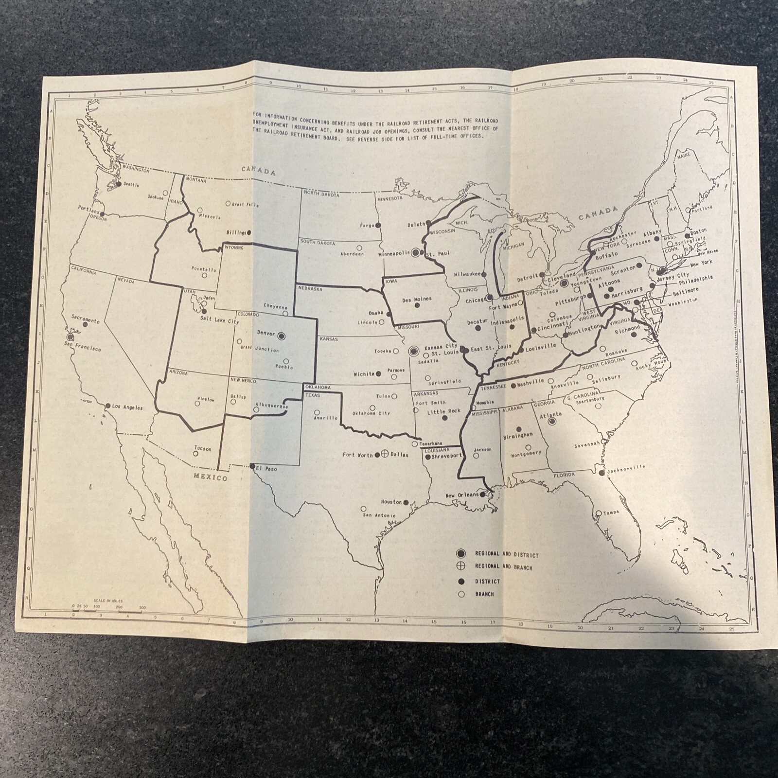 Original Map of the American Railways Company Properties Owned from 1947