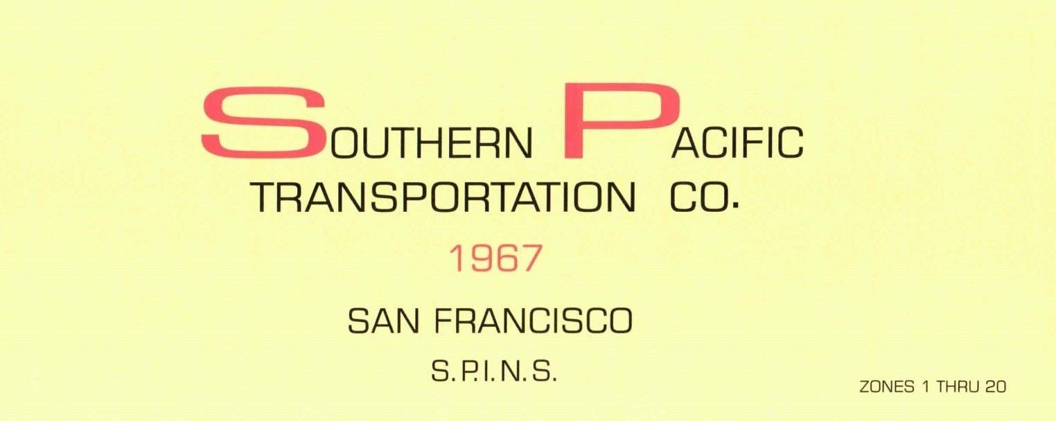 Southern Pacific RR 1967 San Francisco Area SPINS- Zones 1-20 PDF Pages on DVD