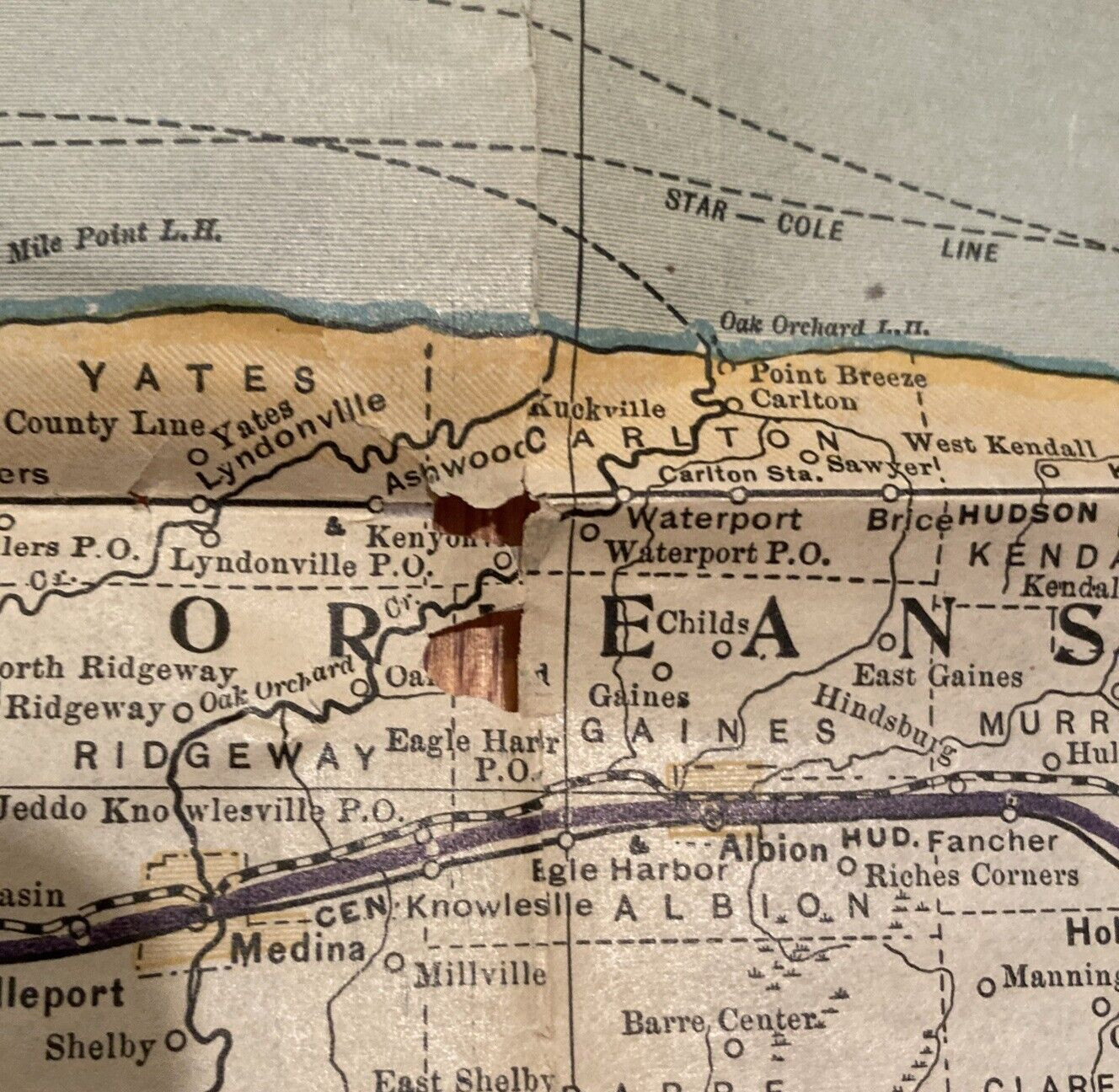 Original 1908 State of New York Electric Railroad Map 47.25″ x42″