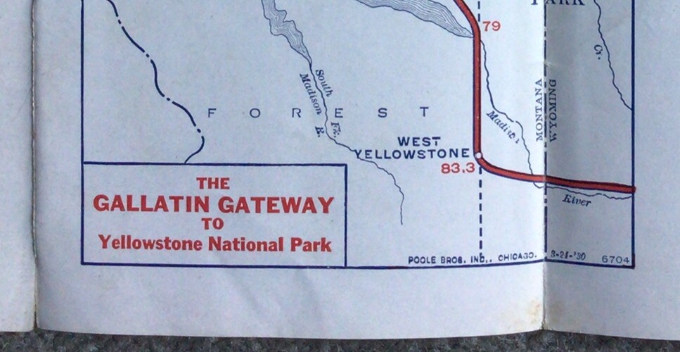 1930 Picture Map Of Yellowstone National Park Chicago Milwaukee St Paul Pacific