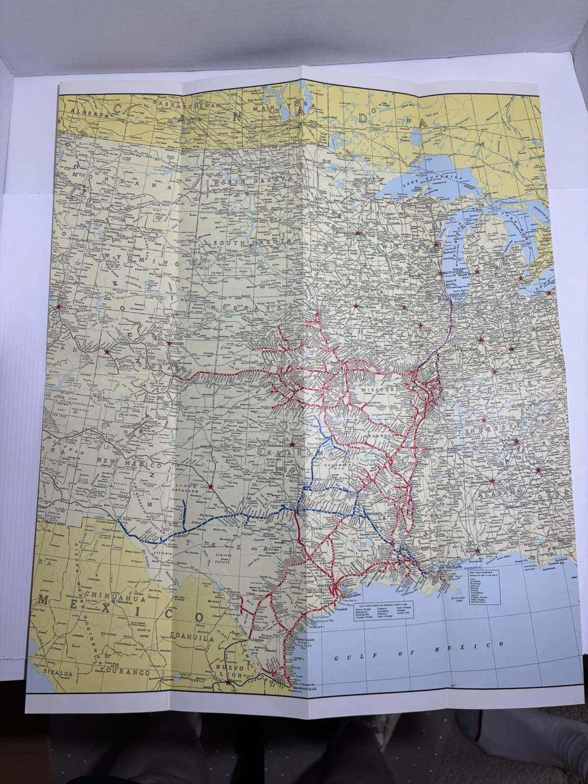 Missouri Pacific System Fold Out Map 1974