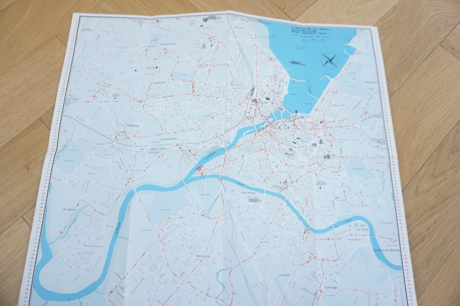1980 Geneva Switzerland Suisse Railway Bus Tram Route Map