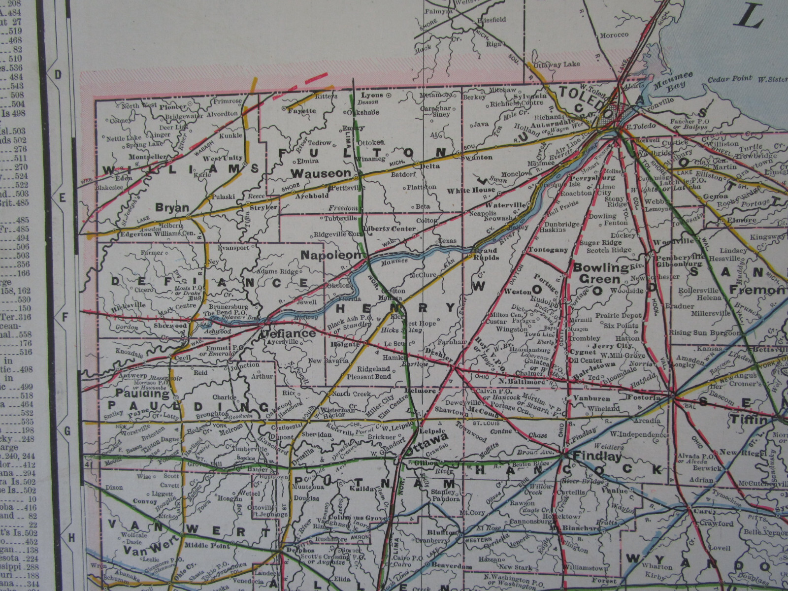 OH 1897 NORTHERN OHIO RAILROAD Map. Cram. MIILERSBURG, ASHLAND, & GREENWICH RR