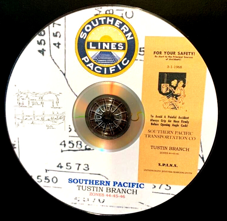 Southern Pacific RR 1968 Tustin Branch SPINS Zones 44-46 PDF Pages on DVD