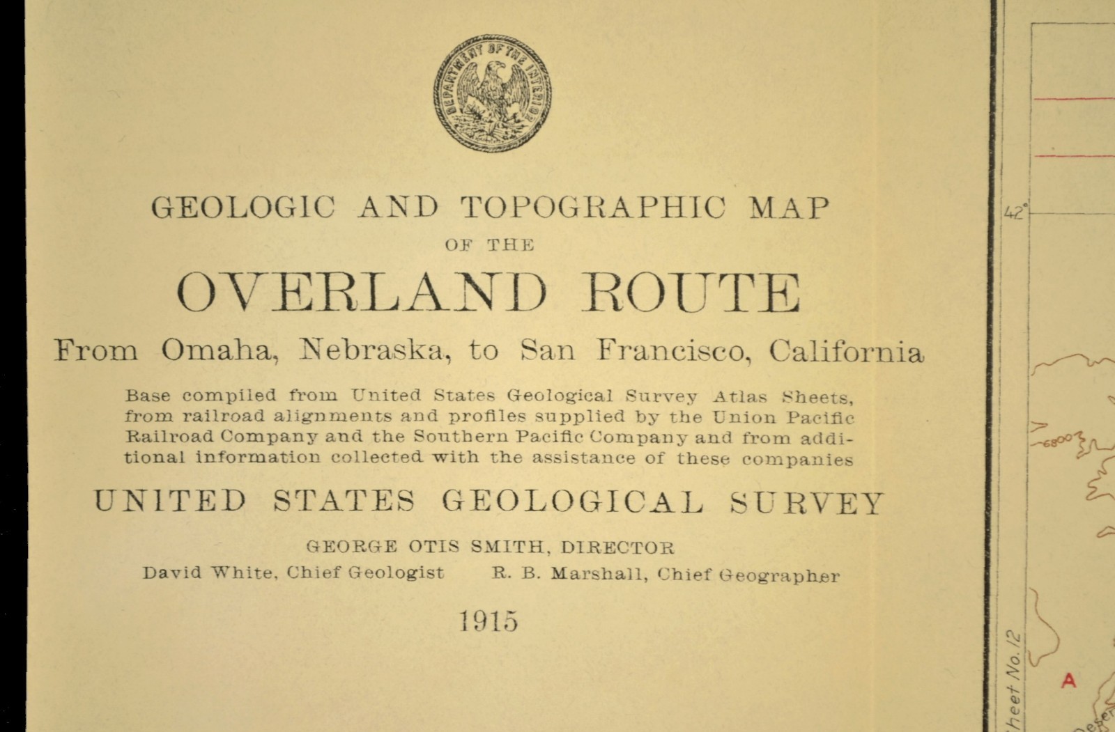 Antique Union Pacific Railroad Map Rawlins Wyoming Red Desert Great Divide Basin