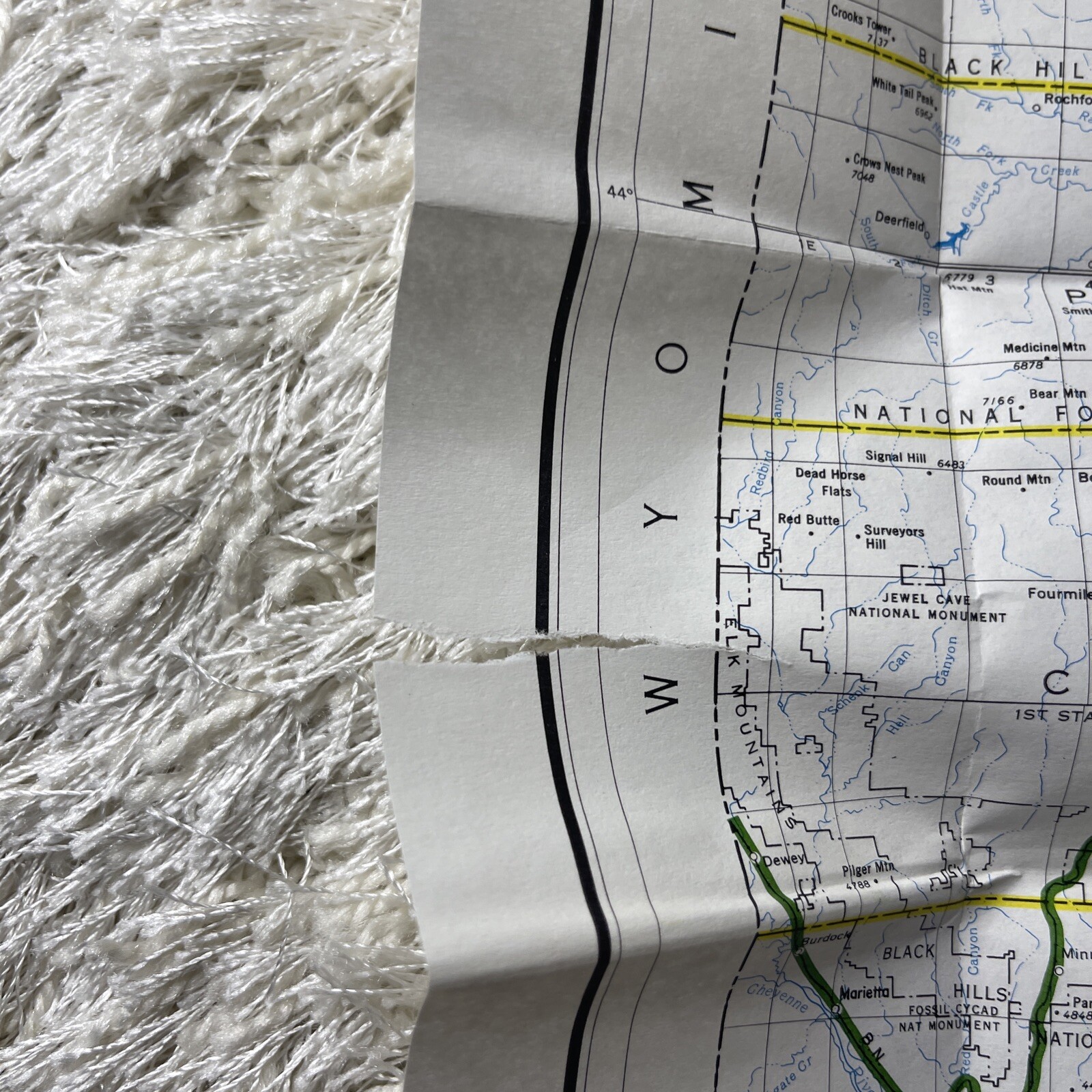 Burlington Northern Railroad 1983 South Dakota State Railroad Map in sleeve PR1