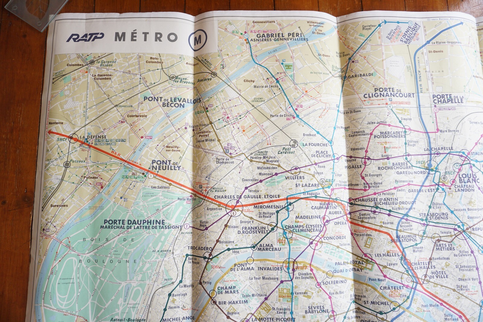 1982 France RATP Metro Underground Tube Map Railway Quad Poster