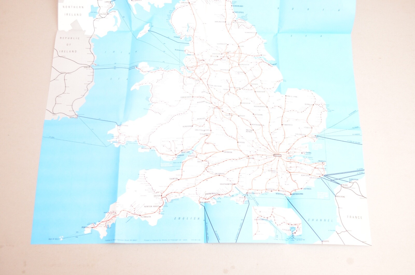 Railway Map British Rail Passenger Network Map 1983-84