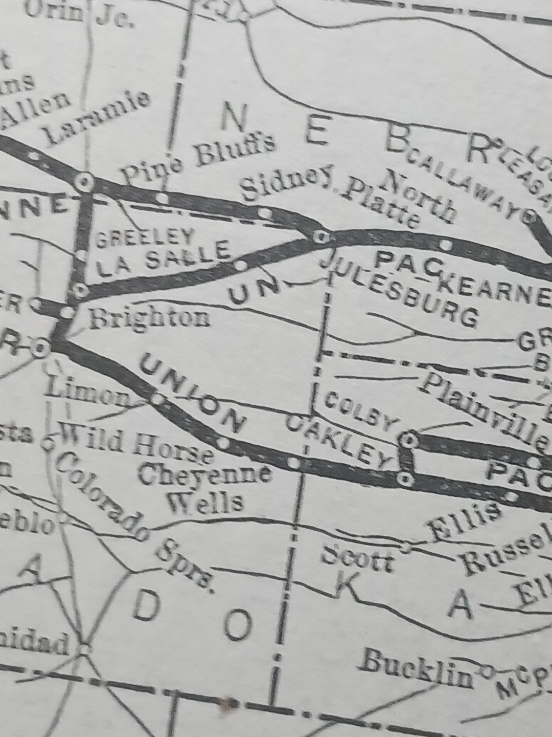 ~1906 Train Route Map UNION PACIFIC SYSTEM All Lines Oregon Short Line Railroad