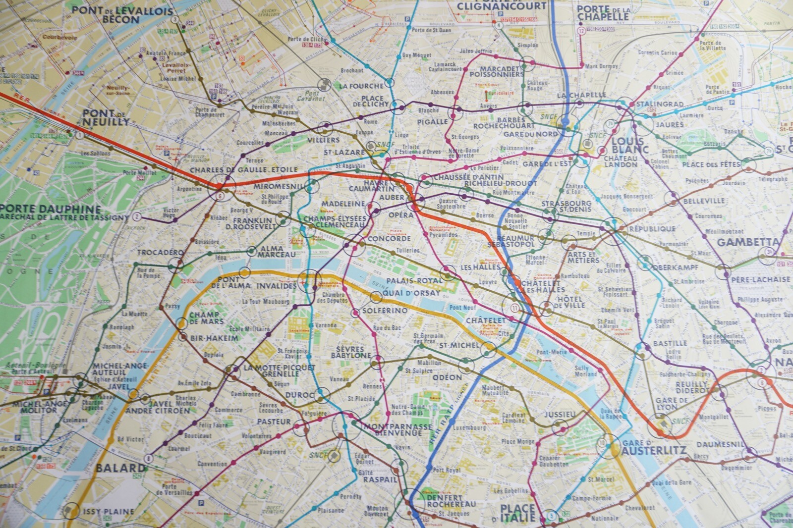1983 France RATP Metro Underground Tube Map Railway Quad Poster