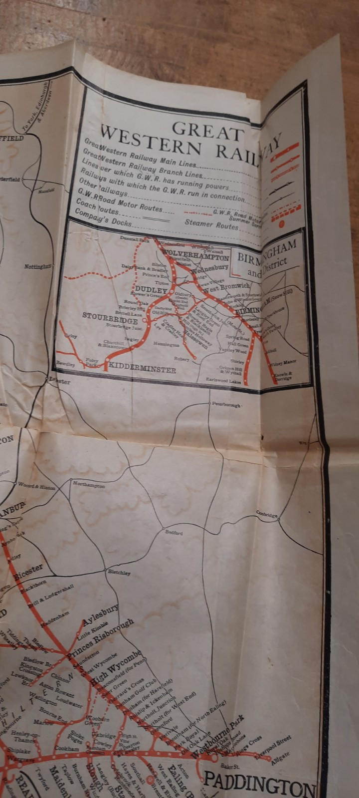 1920s Great Western Railway Map GWR