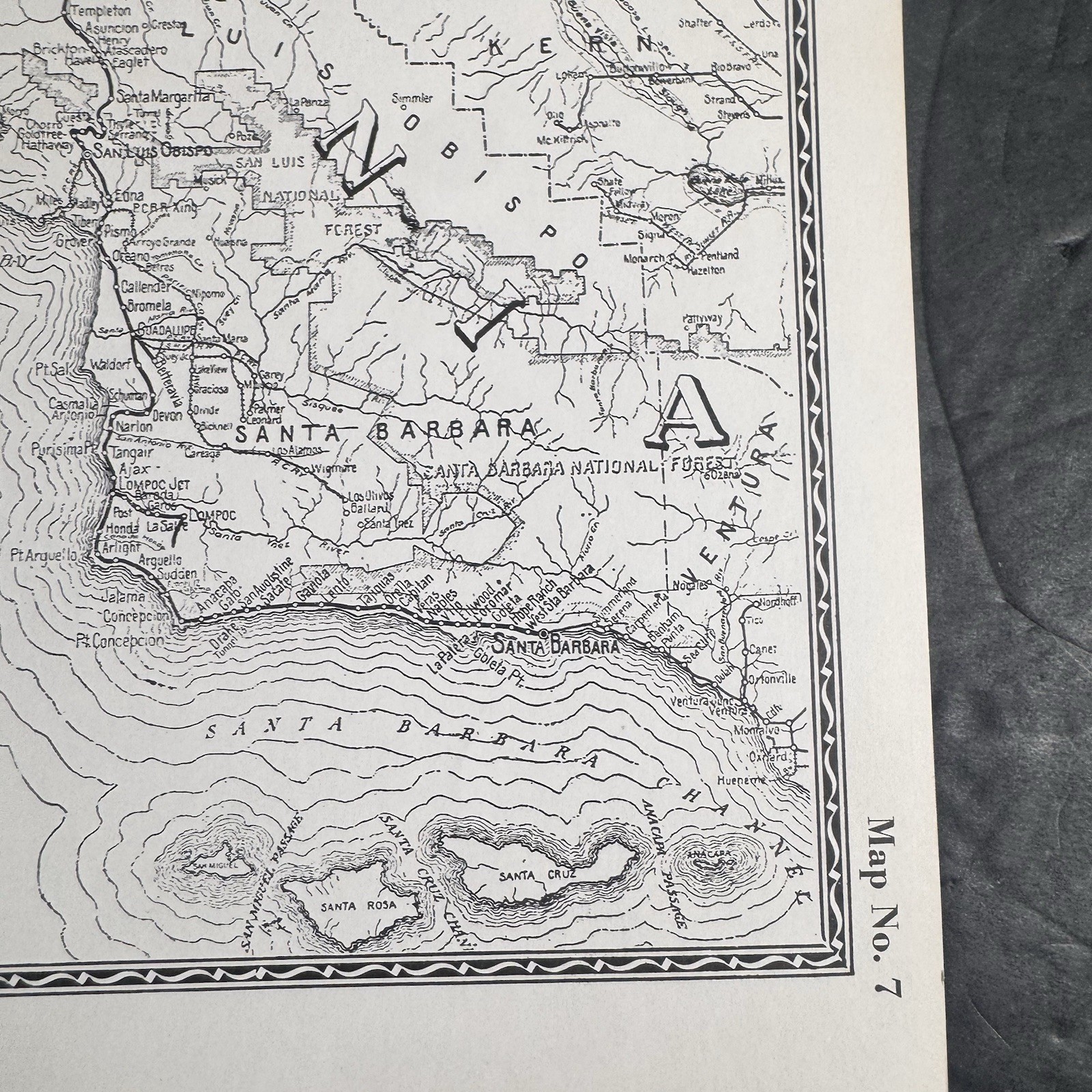 Vtg Southern Pacific Railroad Double Sided Map Coast & San Joaquin Div Map 7 & 8