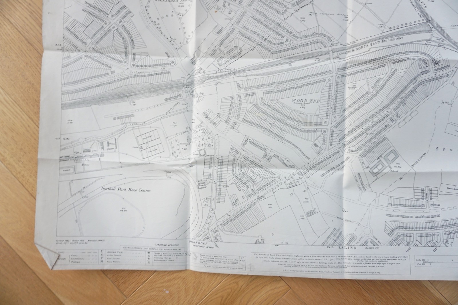 1935 South Harrow Wood End London LNER Railway OS Railway Map
