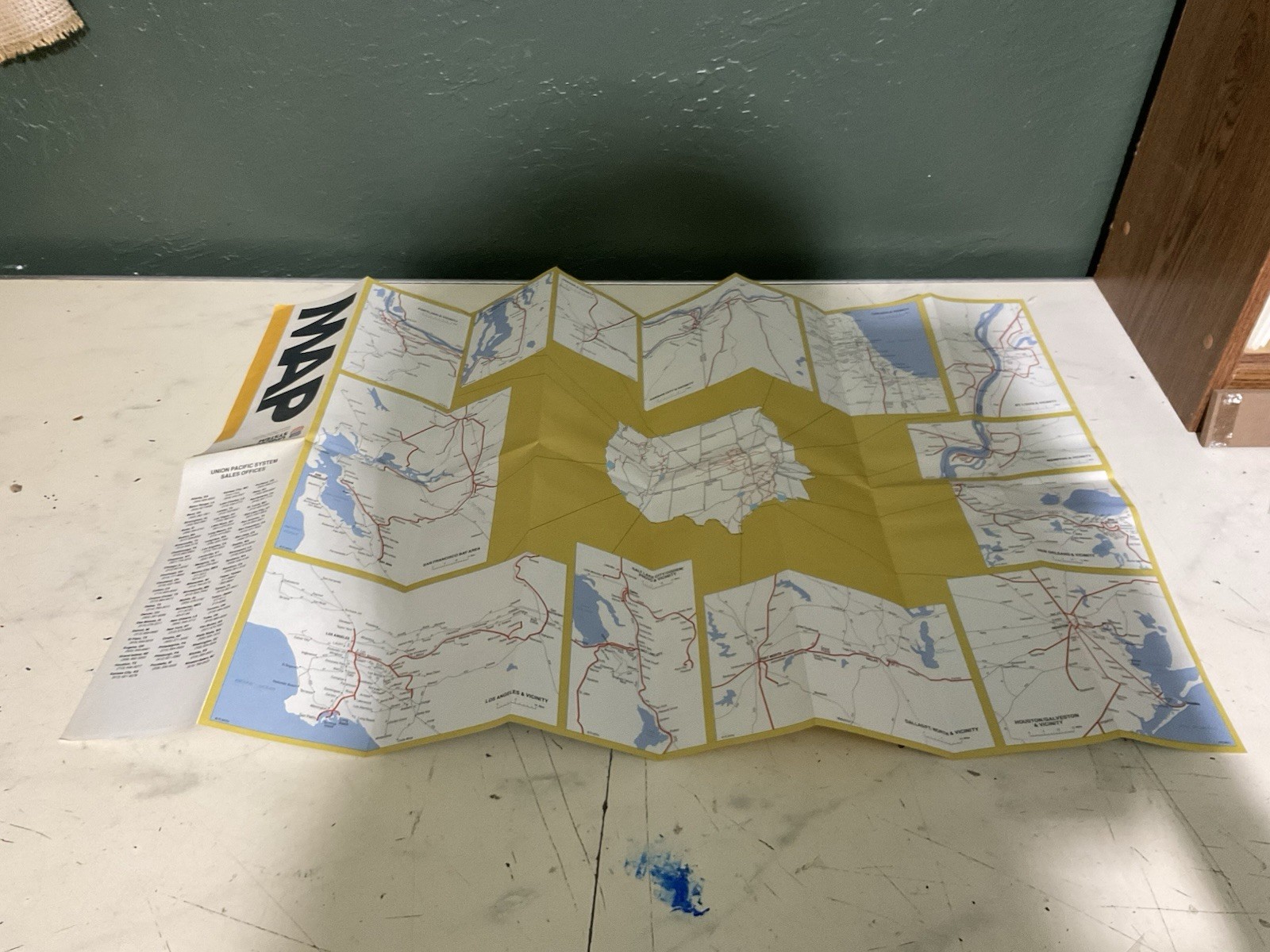 Union Pacific Missouri Pacific Fold-Out Map 1984