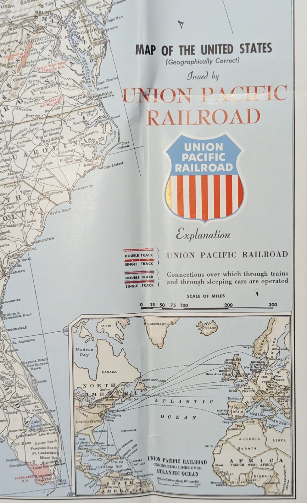 ***VINTAGE 1959 UNION PACIFIC RAILROAD U.S.A. MAP BROCHURE***