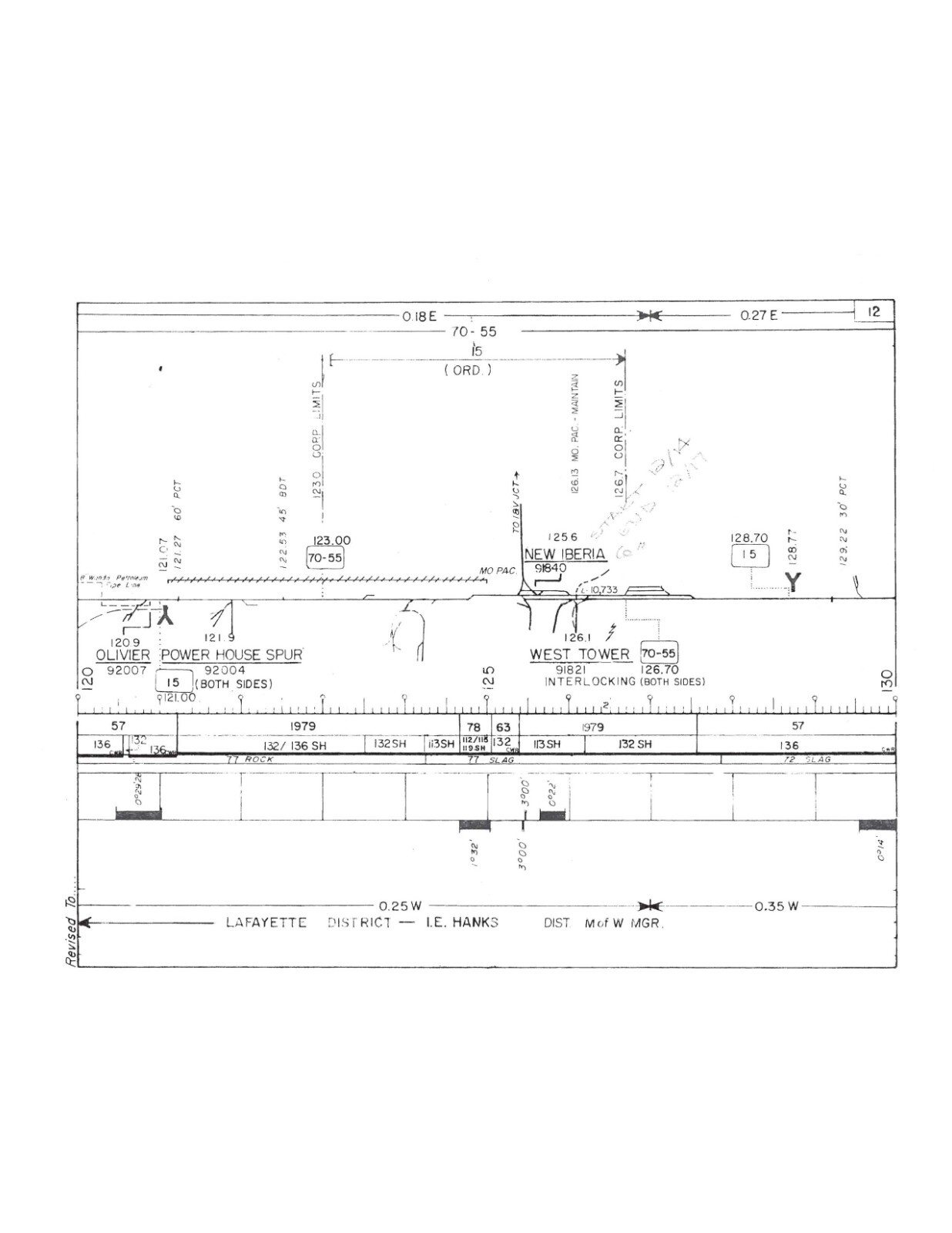 Southern Pacific RR 1982 Lafayette Division Track Chart PDF pages on DVD