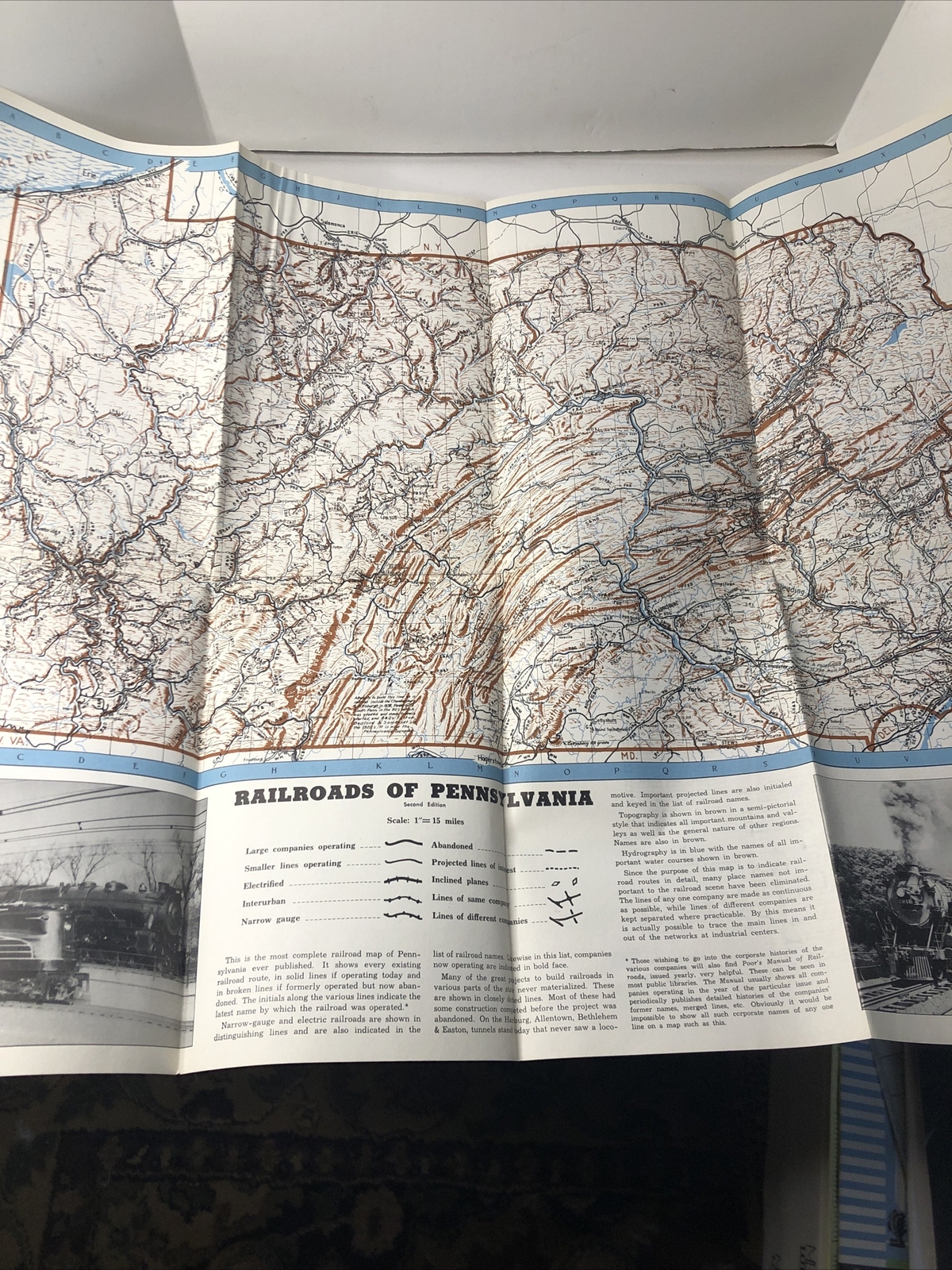 1944 Map of the Railroads of Pennsylvania #6