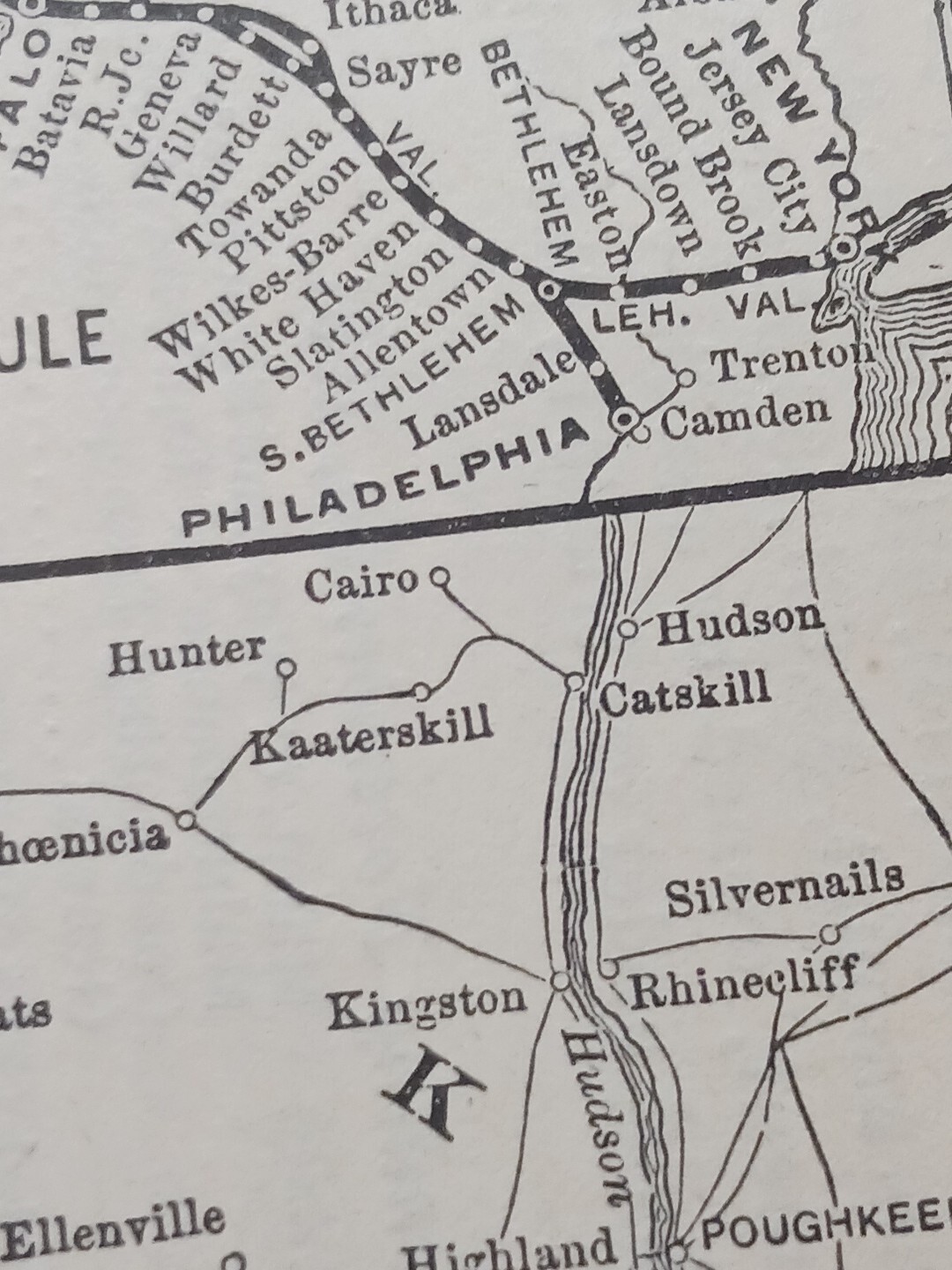 1902 Train Route Map + Report LEHIGH VALLEY RAILROAD Connell Seneca Coal Co.
