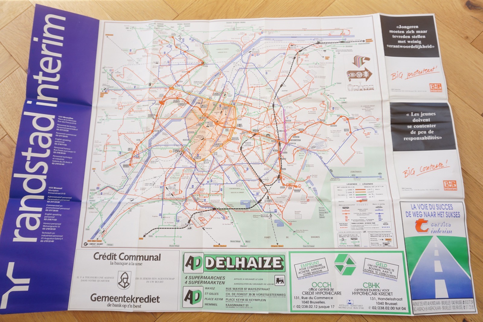 1980s 1990s Belgium Brussels Tram Tramways Railway Bus Map x4