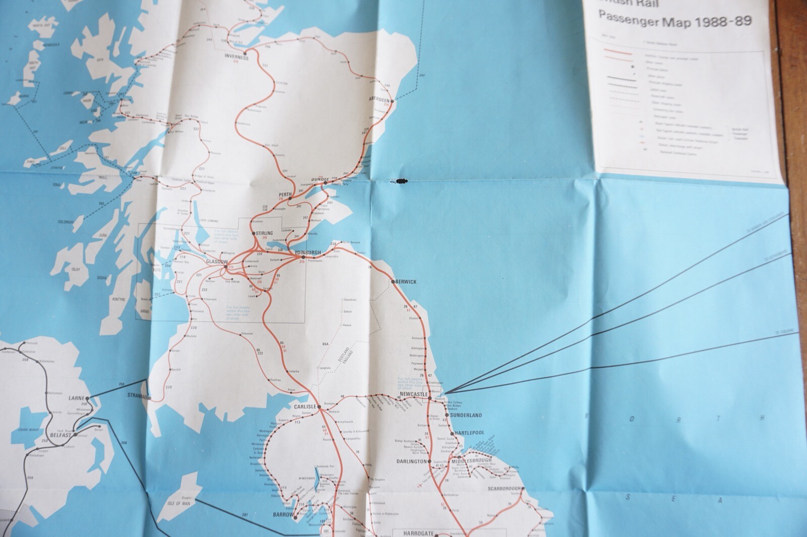 1988 1989 British Rail Passenger Network Railway Map