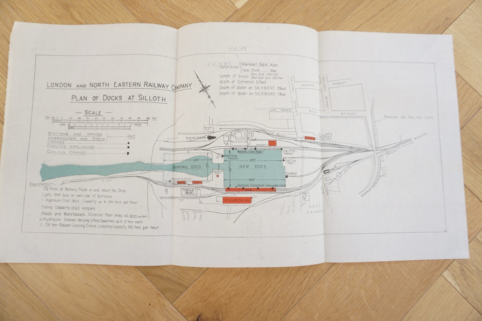 1929 LNER Sillouth Docks Railway Plan Map