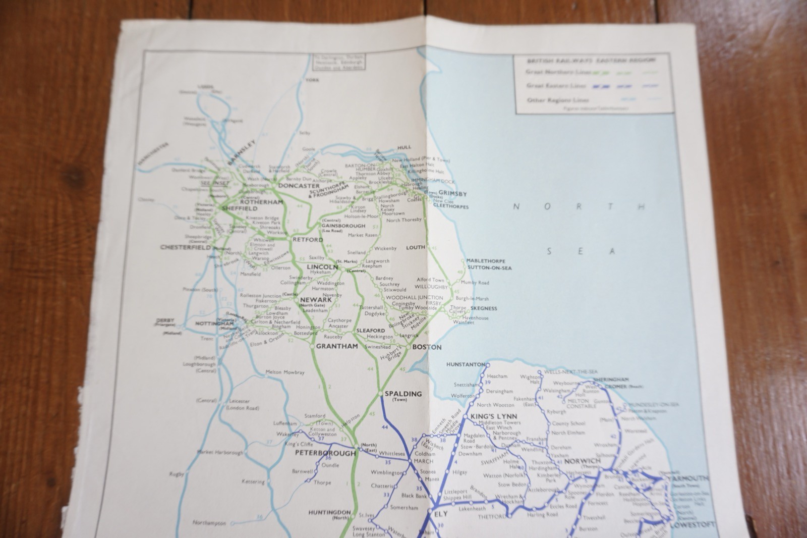 Feb 1962 Eastern Region British Rail Railway System Map Good Condition