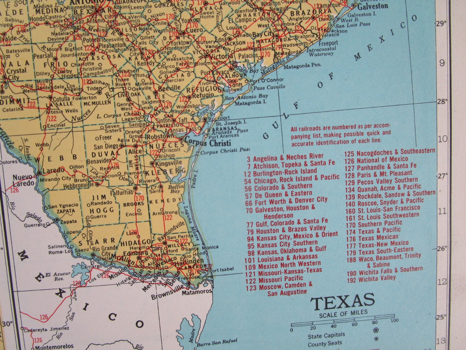 TX UT 1949 TEXAS RAILROAD Map NACOGDOCHES S’EASTRN RR or UTAH 1940s Post WWII
