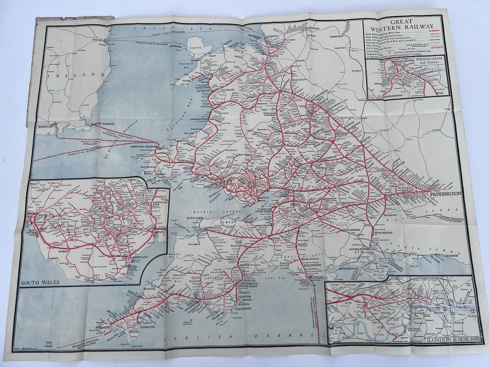 GWR ‘Winter Resorts’ brochure Fold-out system map c1926–30 Great Western Railway