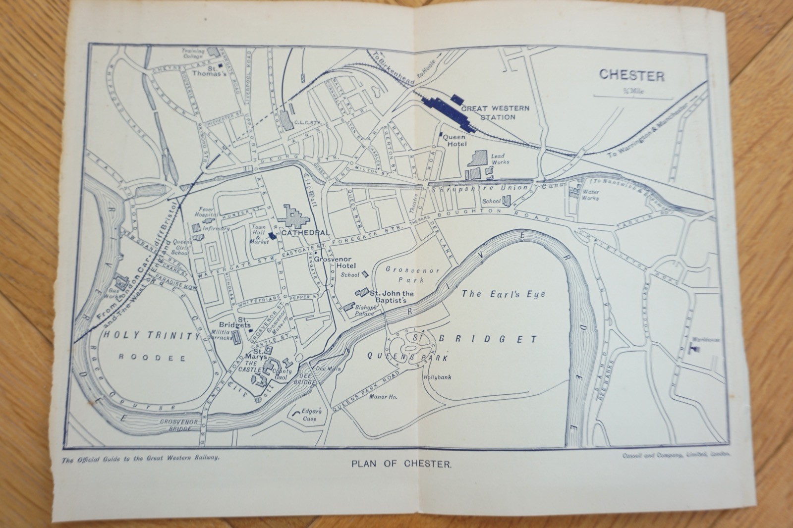 1909 GWR Chester Original Railway Map