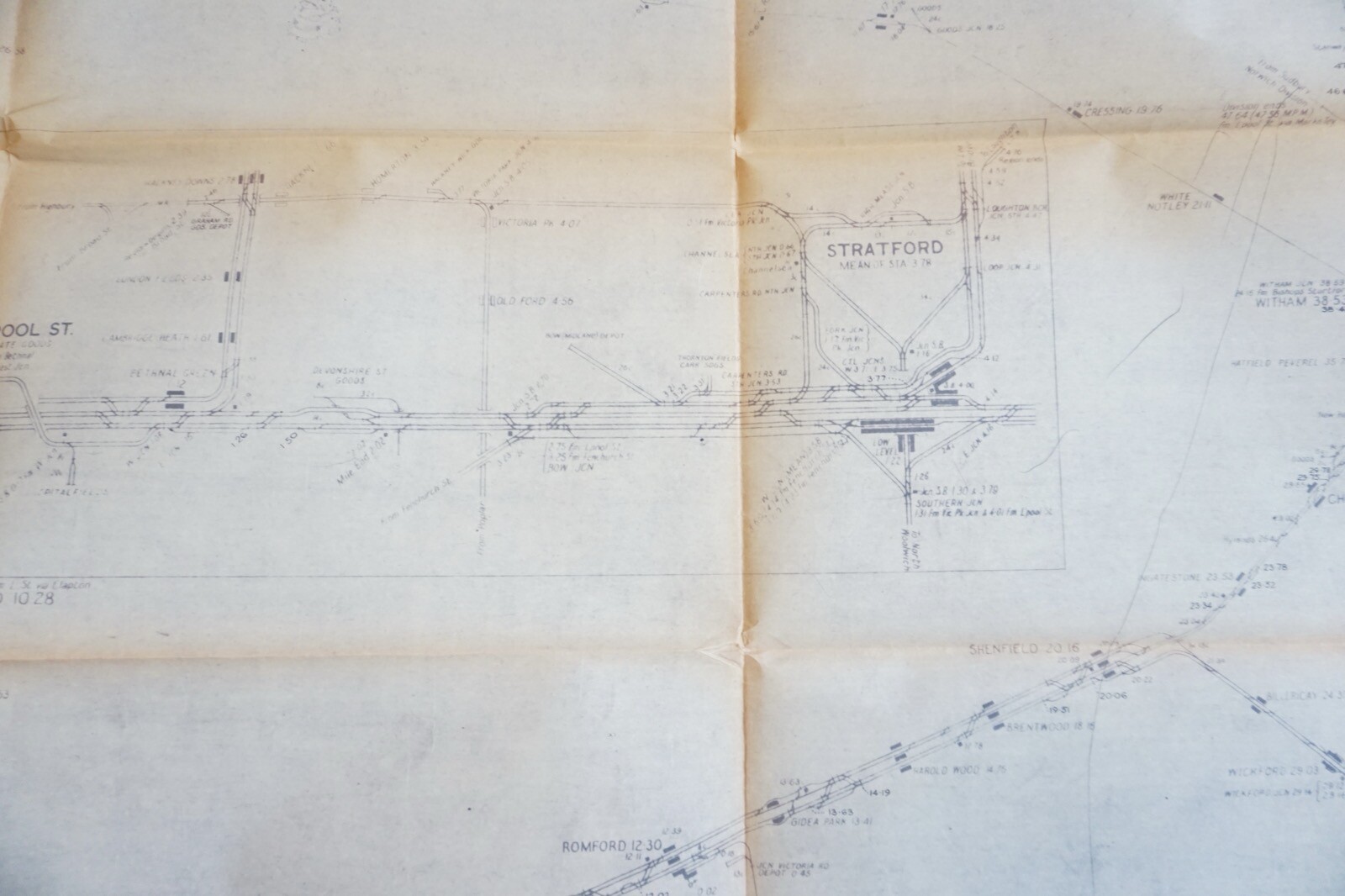 1966 British Rail Eastern Region Liverpool Street Division Railway Track Map