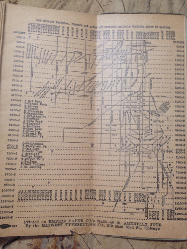 Antique Lightning Street Guide CHICAGO Steam Electric RAILROAD TERMINALS MAP 23’