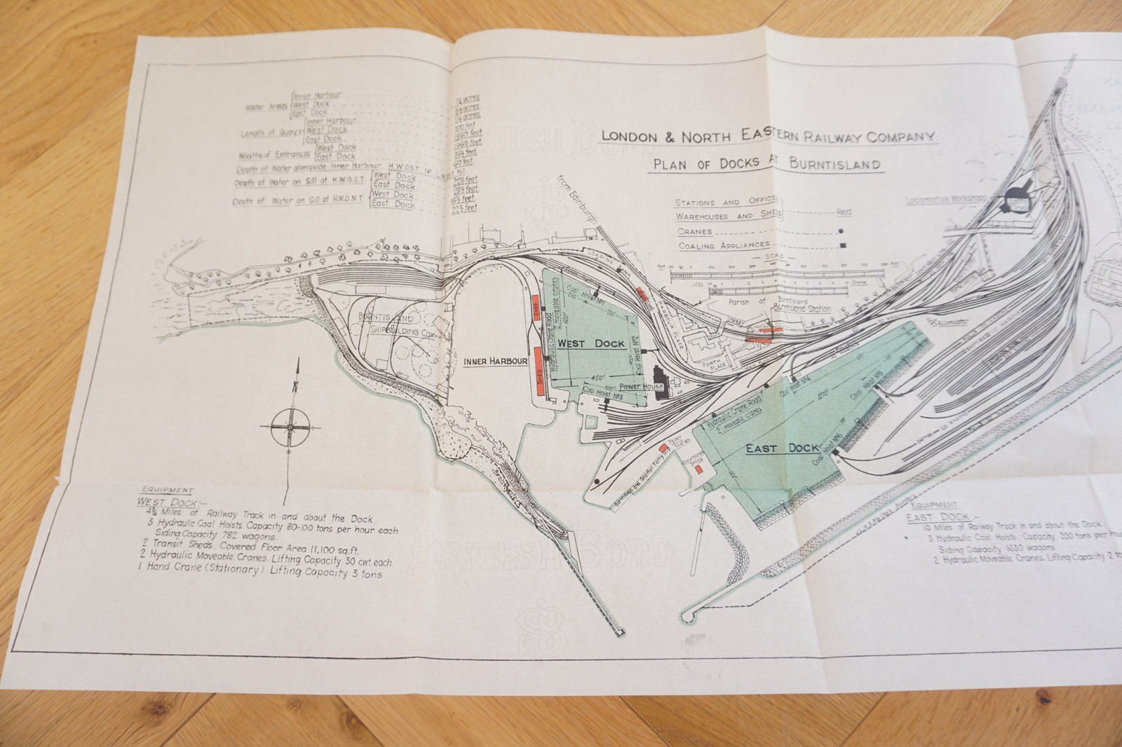 1929 LNER Burntisland Docks Railway Plan Map