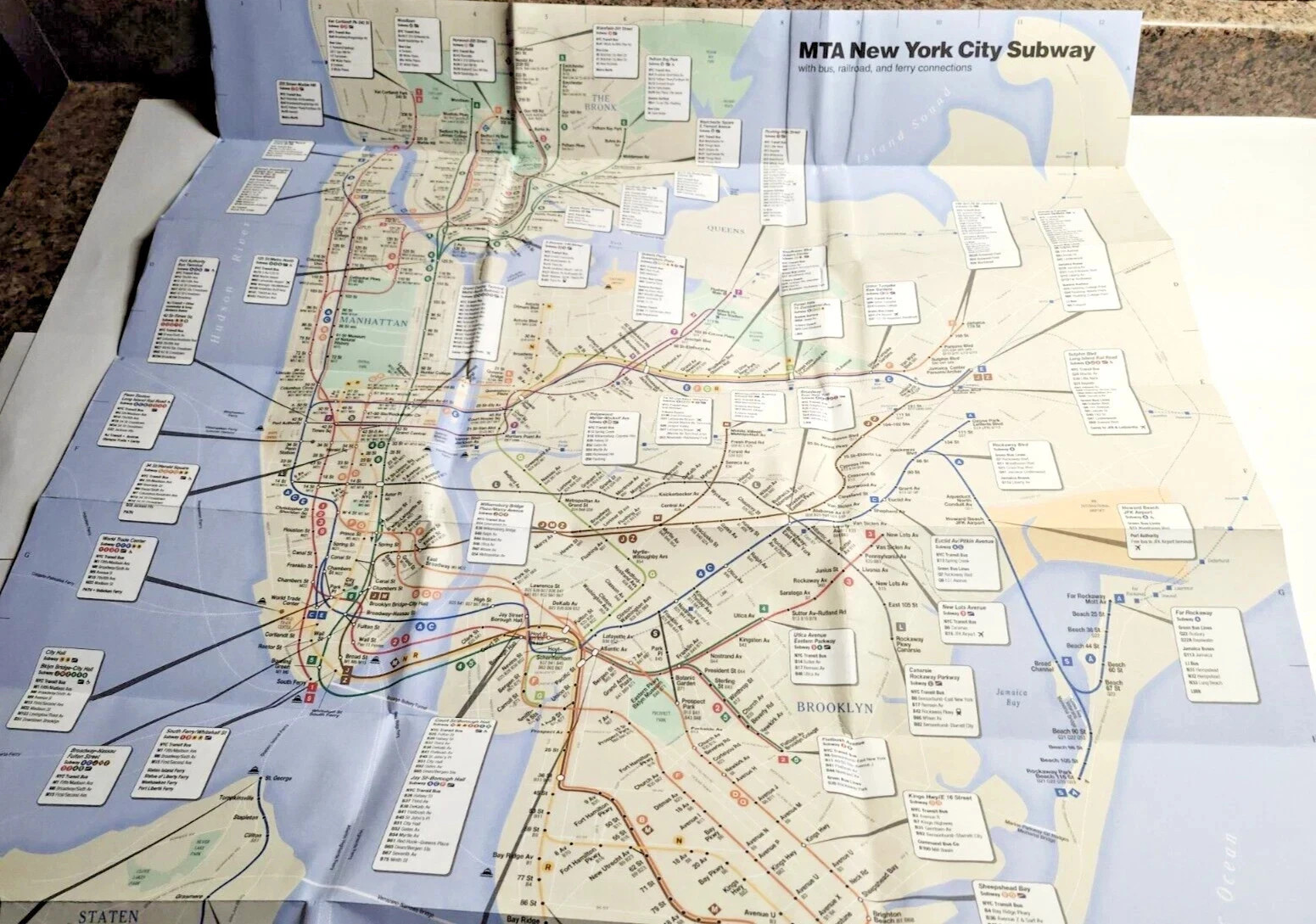 RARE Vintage MTA Regional Transit Guide Map NYC New York City LIRR Railroad SIRT