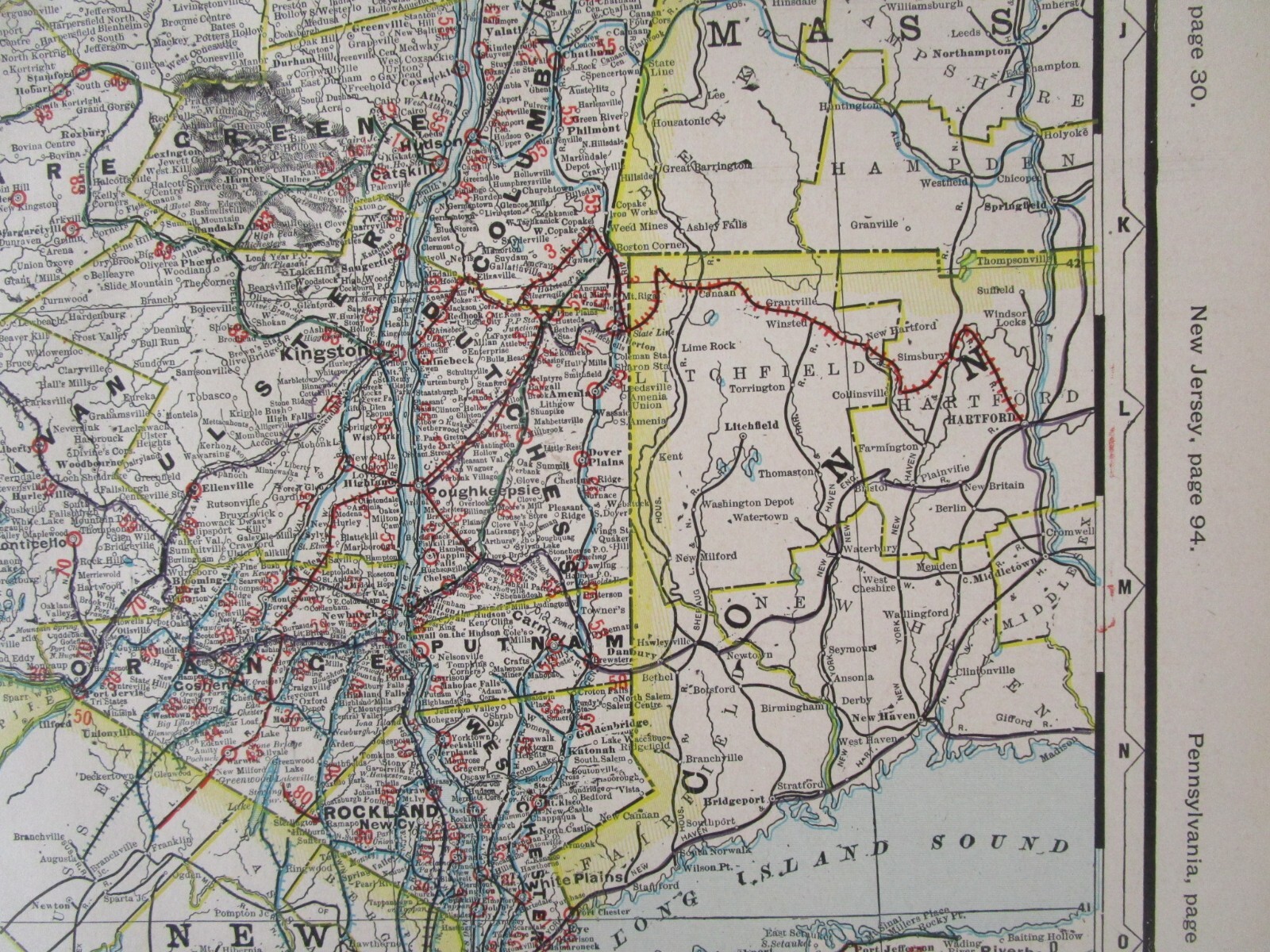NY 1903 EASTERN NEW YORK Cram RAILROAD Map COOPERSTOWN & CHARLOTTE VALLEY RR