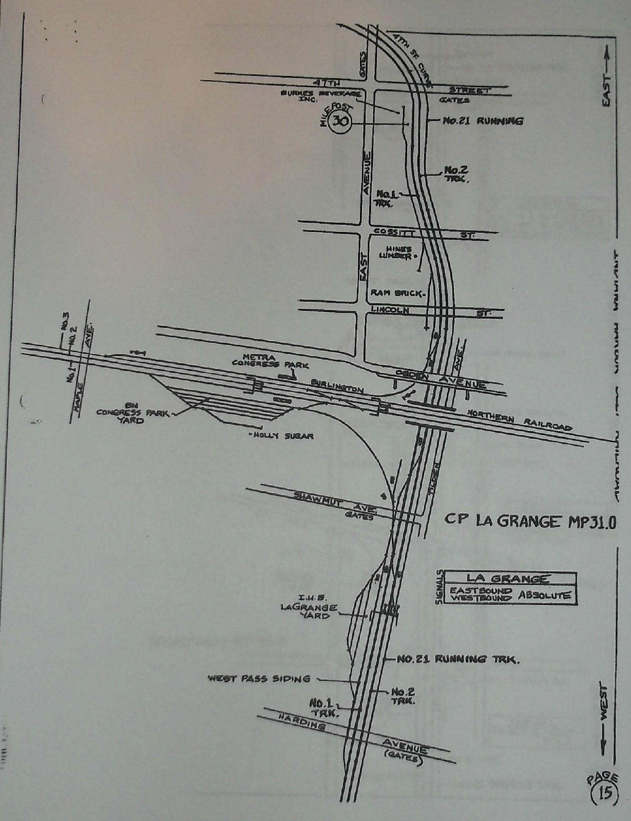 REPRO INDIANA HARBOR BELT IHB 1994 DISPATCHERS TRACK CHART CP UP NS EJ&E IC GTW