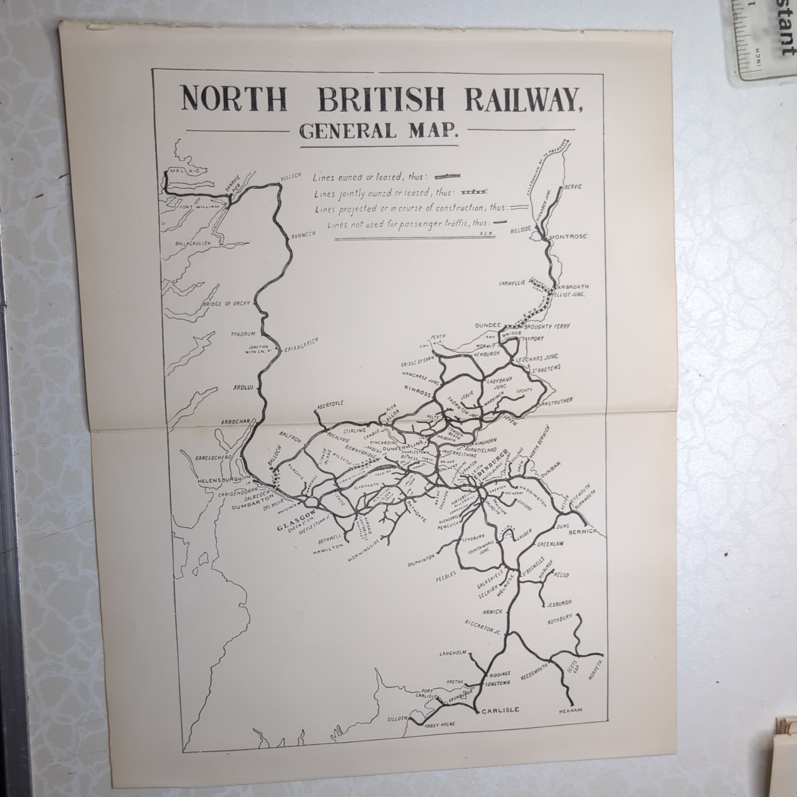 Original 1903 North British Railway General Map