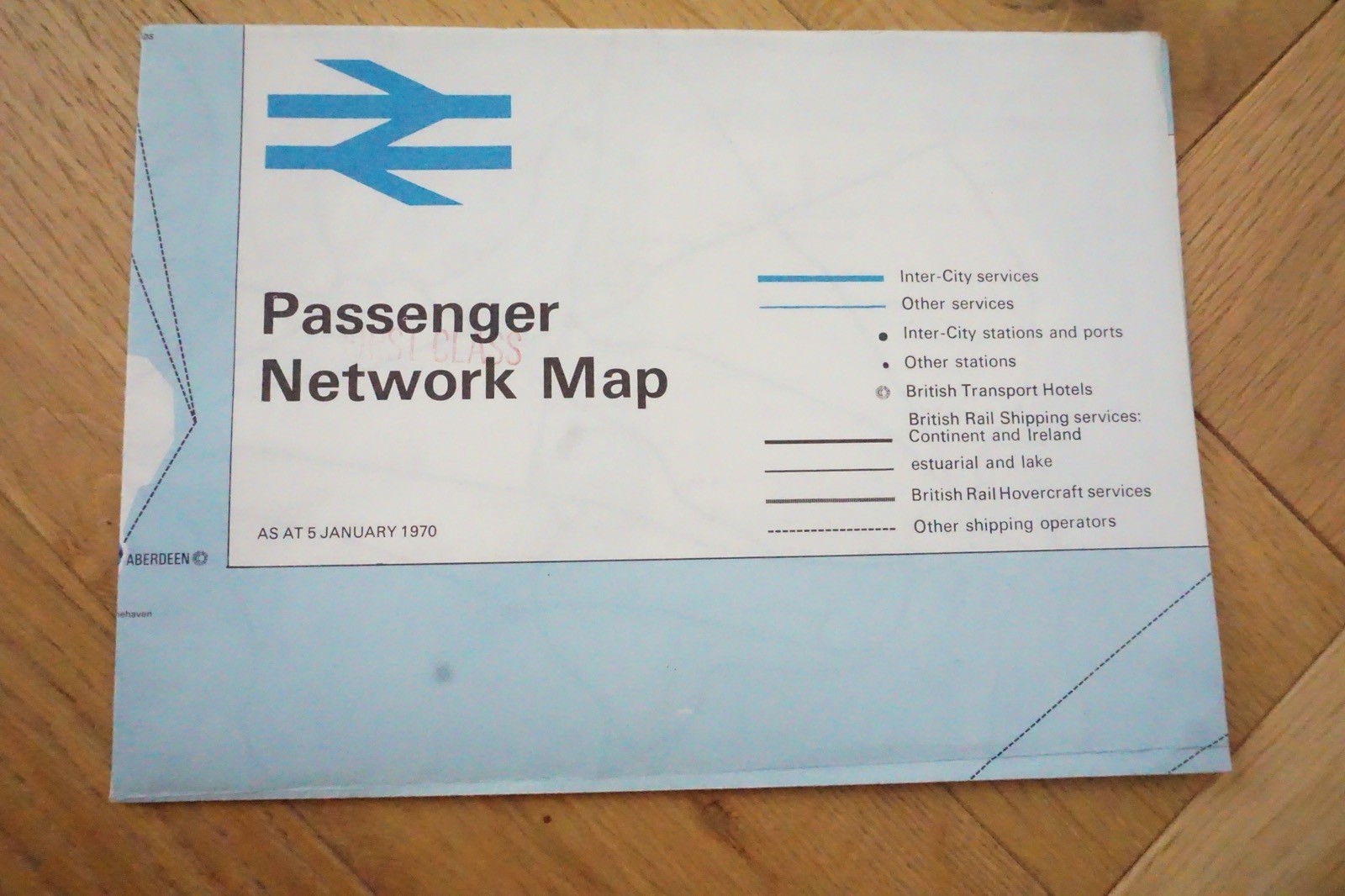 Jan 1970 British Rail Passenger Network Railway Map London Midland Region