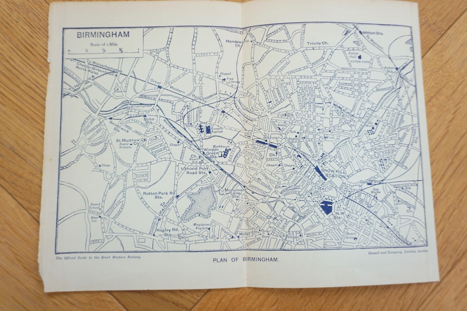 1909 GWR Birmingham Original Railway Map